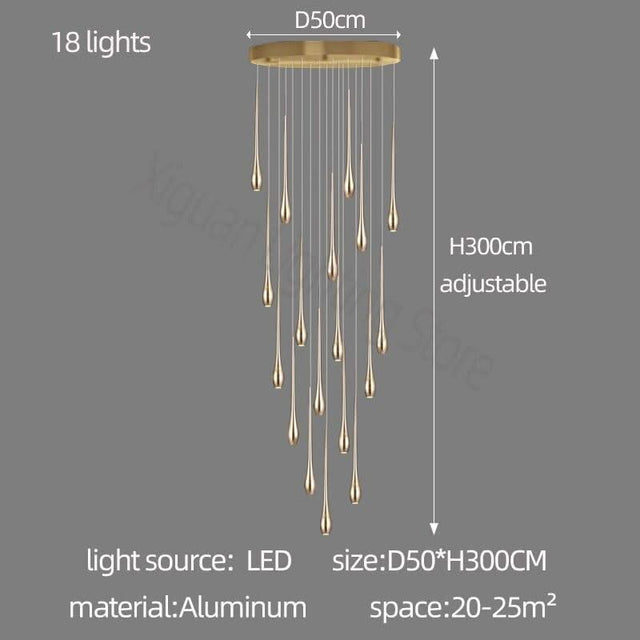 ChandeliersDecor.com-Staircase Chandelier-Staircase Chandelier - Unique Circular Cone Ambience