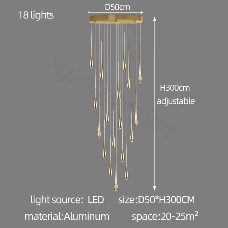 ChandeliersDecor.com-Staircase Chandelier-Staircase Chandelier - Unique Circular Cone Ambience