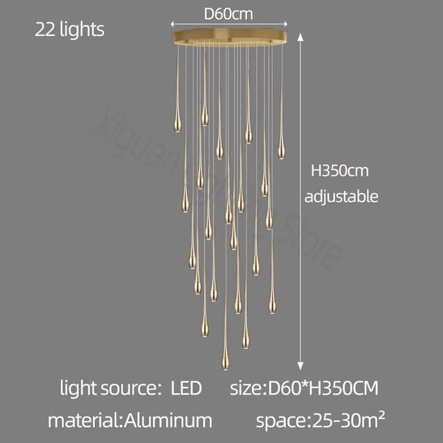 ChandeliersDecor.com-Staircase Chandelier-Staircase Chandelier - Unique Circular Cone Ambience