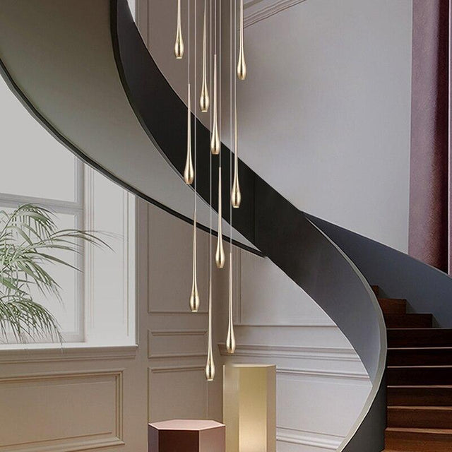 ChandeliersDecor.com-Staircase Chandelier-Staircase Chandelier - Unique Circular Cone Ambience