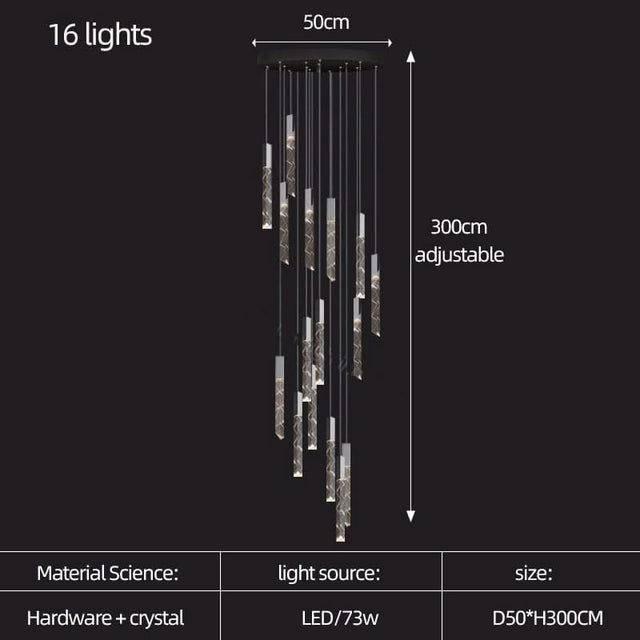Staircase Crystal Chandelier Light-ChandeliersDecor.com