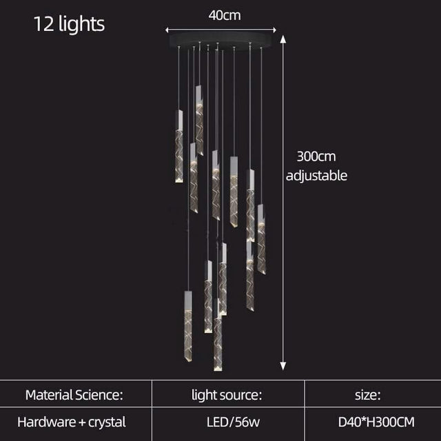 Staircase Crystal Chandelier Light-ChandeliersDecor.com