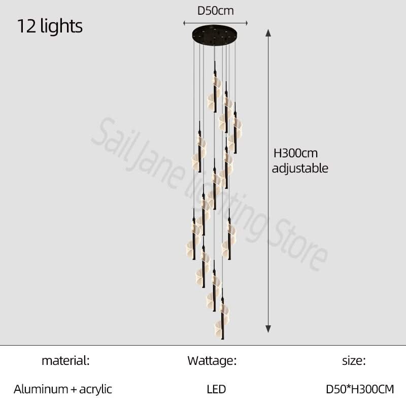 ChandeliersDecor.com-Staircase Chandelier-Staircase Spiral Chandelier: Illuminate with Elegance