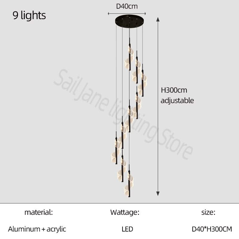 ChandeliersDecor.com-Staircase Chandelier-Staircase Spiral Chandelier: Illuminate with Elegance