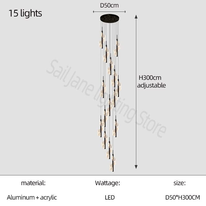 ChandeliersDecor.com-Staircase Chandelier-Staircase Spiral Chandelier: Illuminate with Elegance