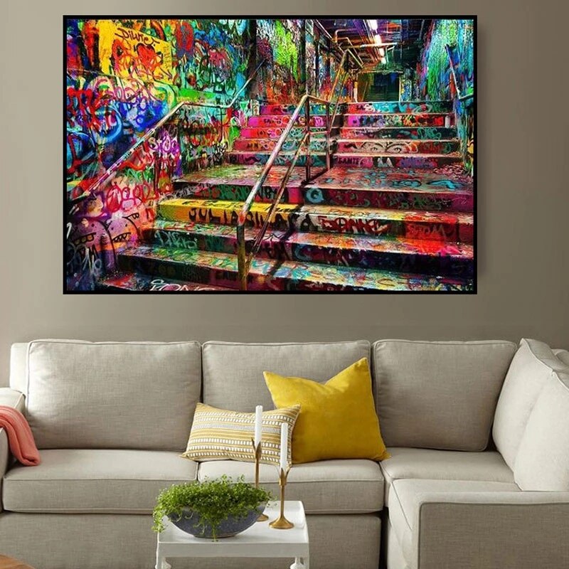 ChandeliersDecor.com-Wall Posters-Stairs Canvas Wall Art – Immersive and Striking Décor