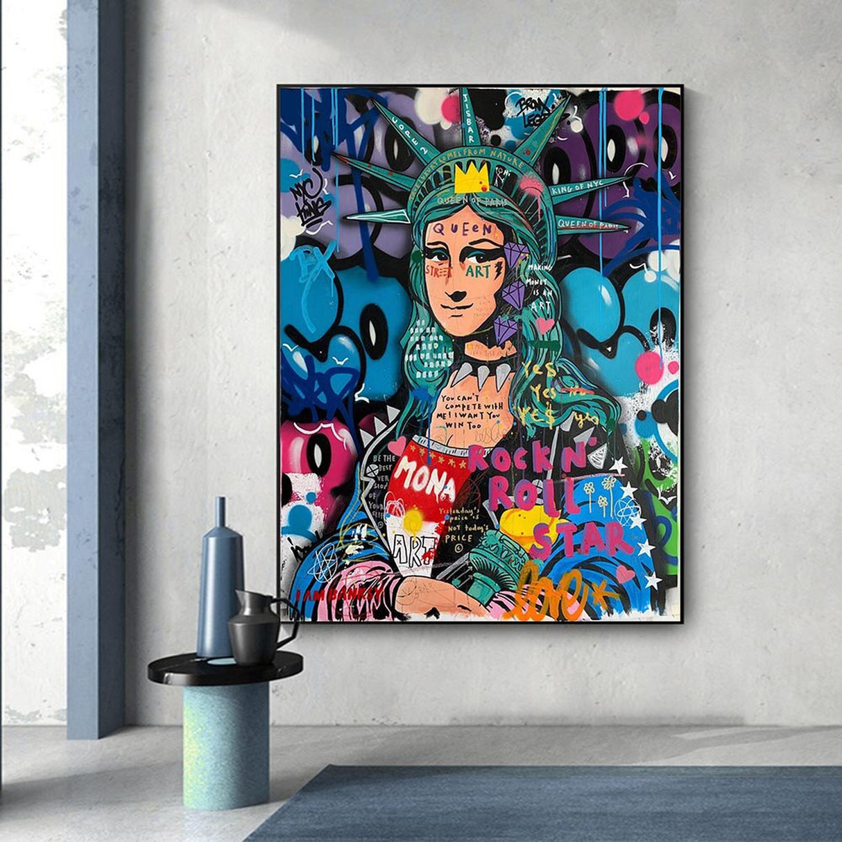 ChandeliersDecor.com-Wall Posters-Statue Of Liberty Graffiti Canvas Wall Art