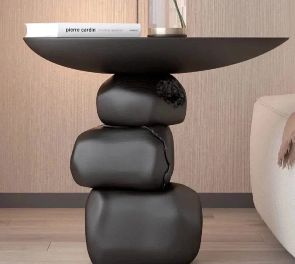 Stones Art Rock Side Table-ChandeliersDecor.com
