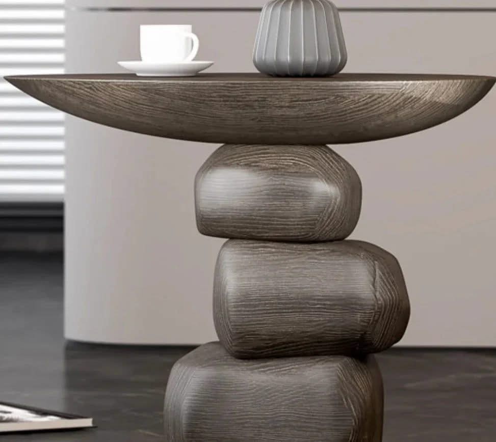 Stones Art Rock Side Table-ChandeliersDecor.com