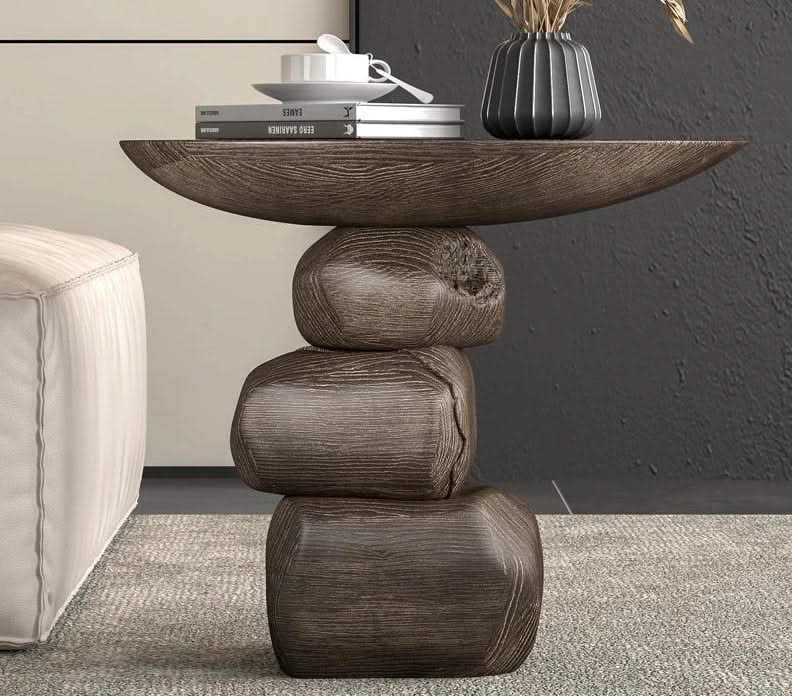 Stones Art Rock Side Table-ChandeliersDecor.com