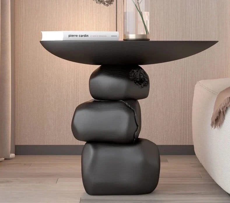 Stones Art Rock Side Table-ChandeliersDecor.com