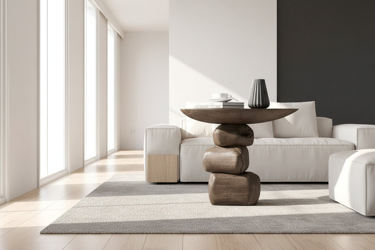 Stones Art Rock Side Table-ChandeliersDecor.com