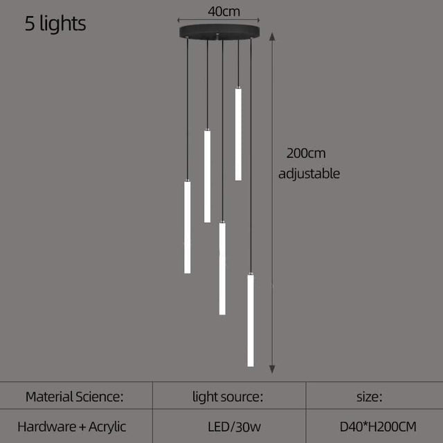 Strip Cylinders Chandelier - Sleek & Modern Lighting-ChandeliersDecor.com