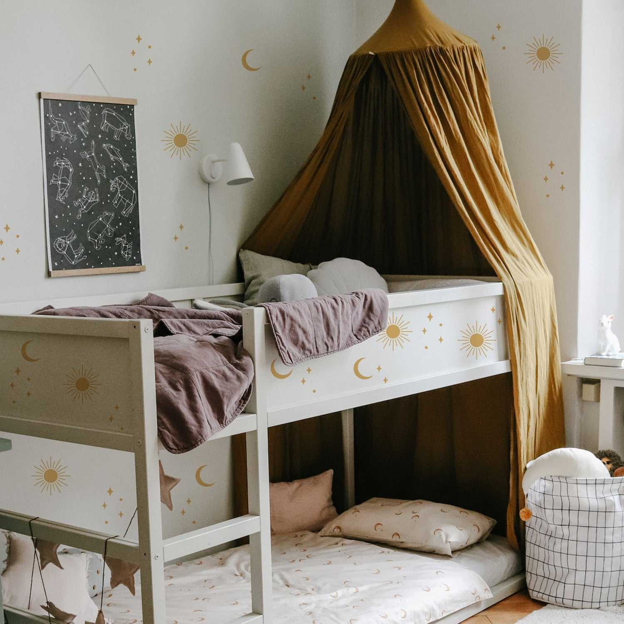 ChandeliersDecor.com-Kids Nursery Bohemian Wall Decals-Sun Moon Nursery Wall Stickers Girls Boys Wall Decal