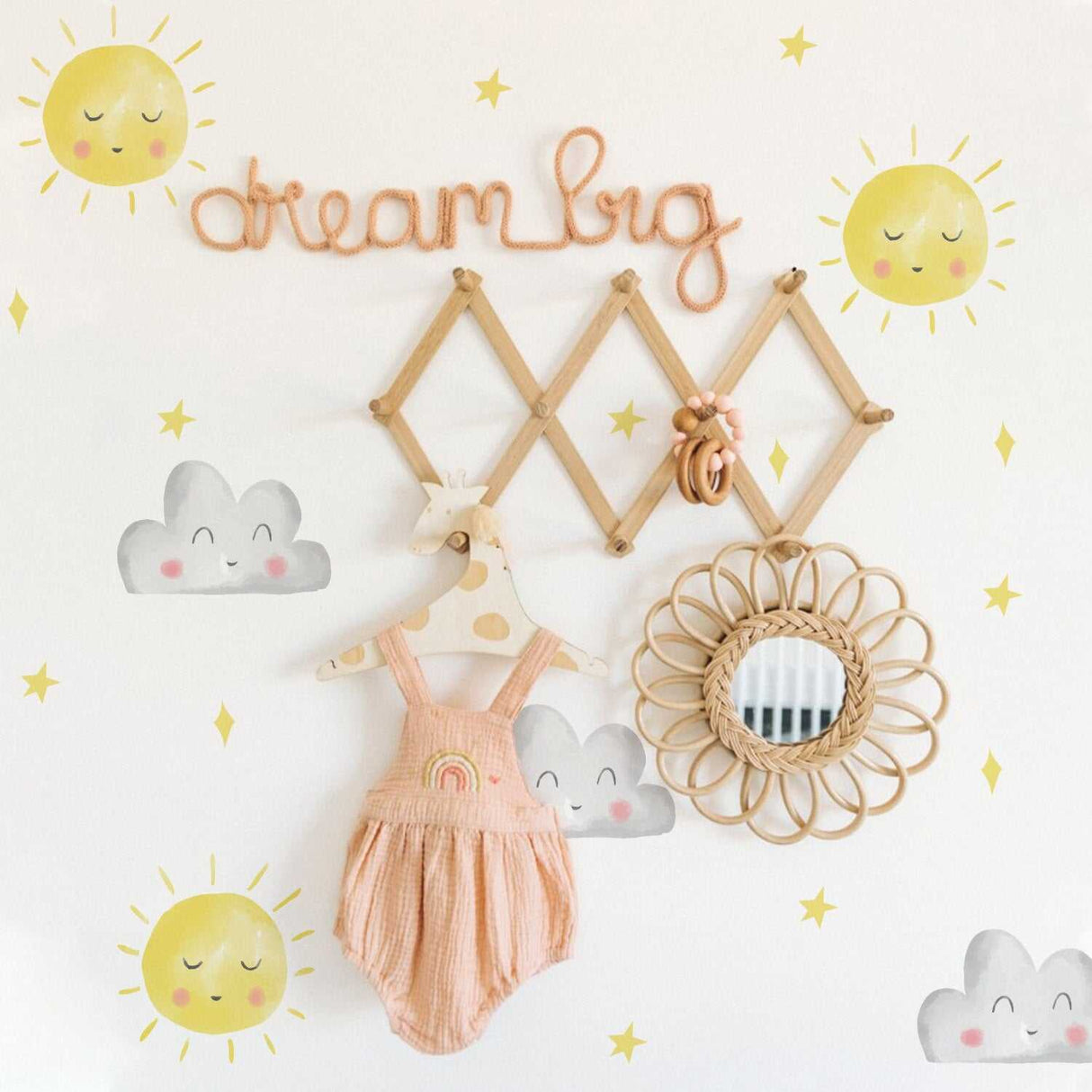 ChandeliersDecor.com-Kids Nursery Bohemian Wall Decals-Sun Wall Stickers Wall Decal - Easy to Apply & Remove