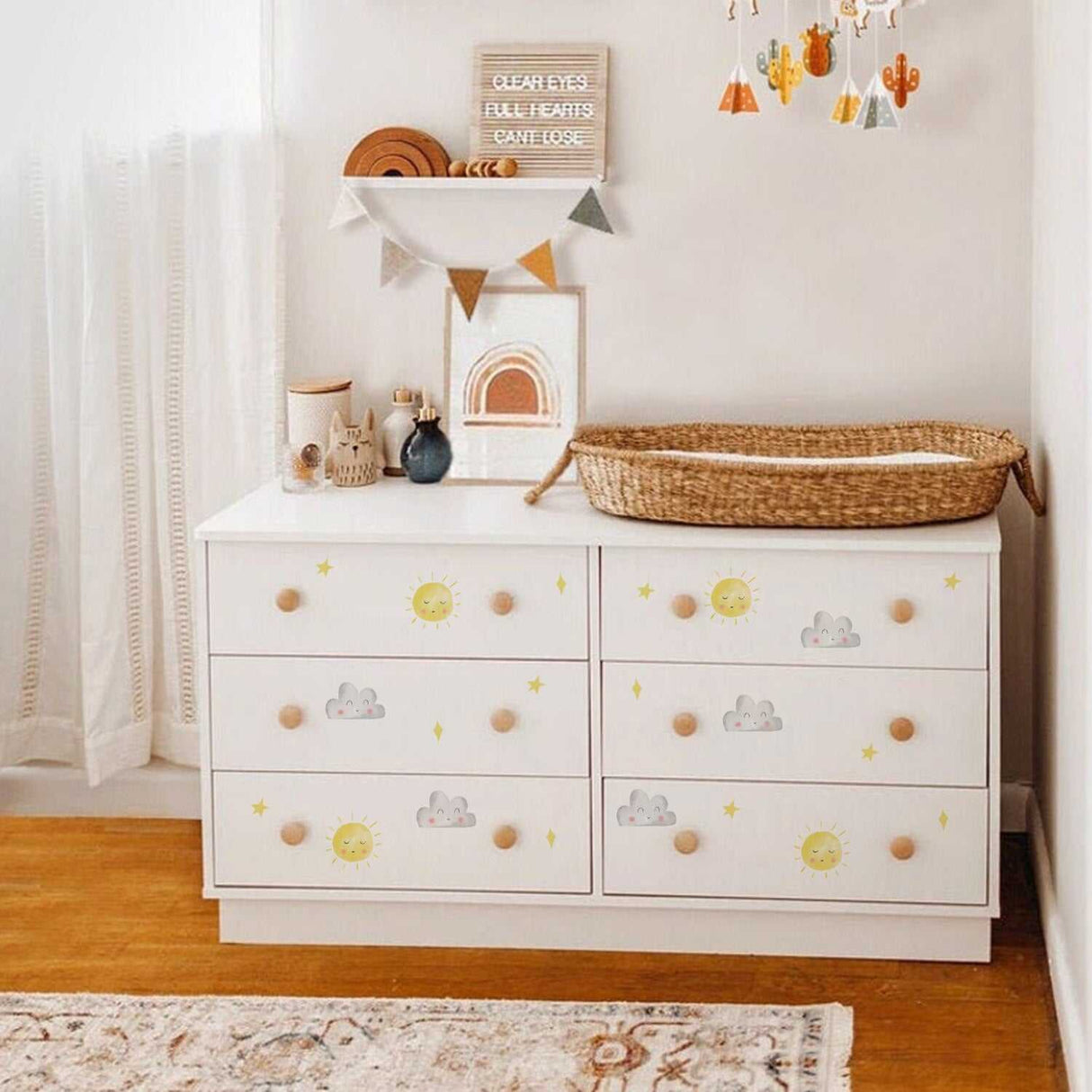 ChandeliersDecor.com-Kids Nursery Bohemian Wall Decals-Sun Wall Stickers Wall Decal - Easy to Apply & Remove