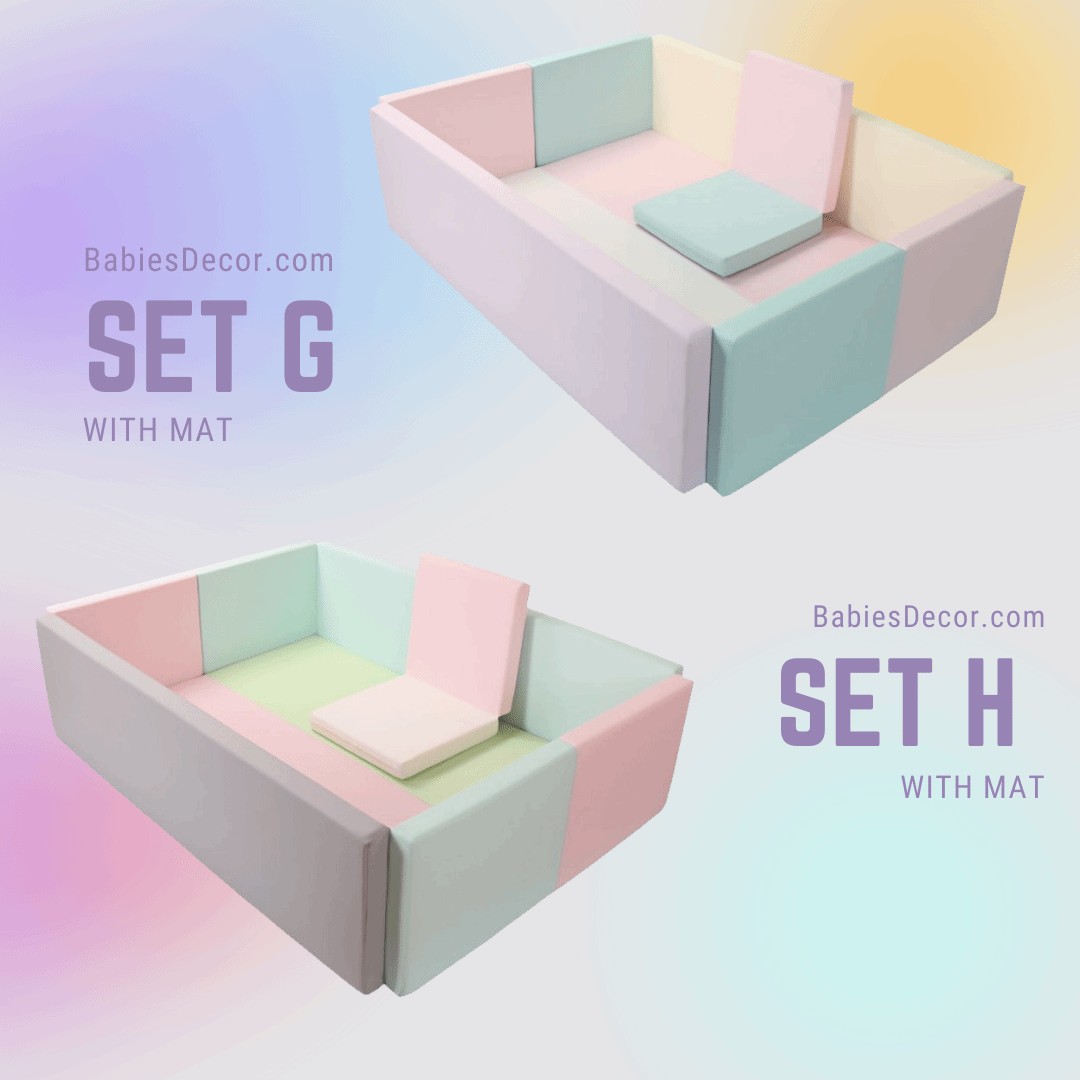 ChandeliersDecor.com-Playpen and Ball Pits-Super Large Soft Foam Ball Pit Foldable Sponge Crawling Fence Children's Playground - Pink and Grey