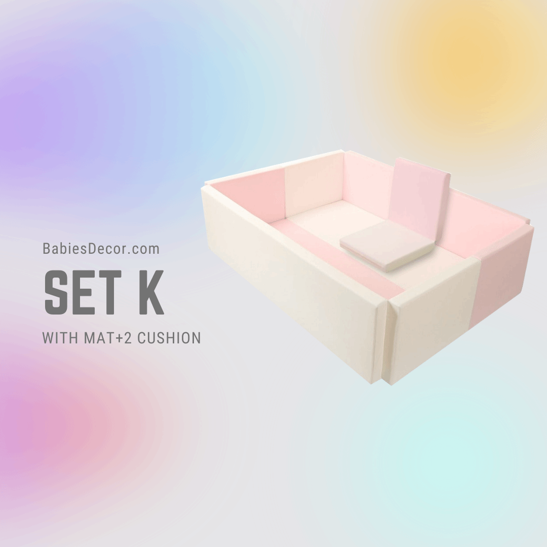 ChandeliersDecor.com-Playpen and Ball Pits-Super Large Soft Foam Ball Pit Foldable Sponge Crawling Fence Children's Playground - Pink and Grey