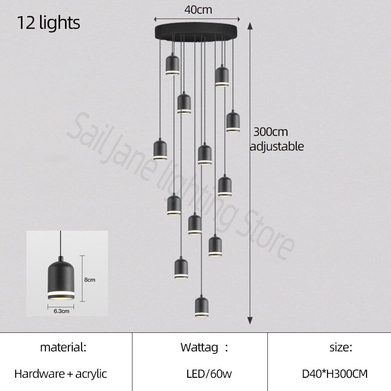 ChandeliersDecor.com-Staircase Chandelier-Swirl Staircase Chandelier: Elegant Lighting Solutions