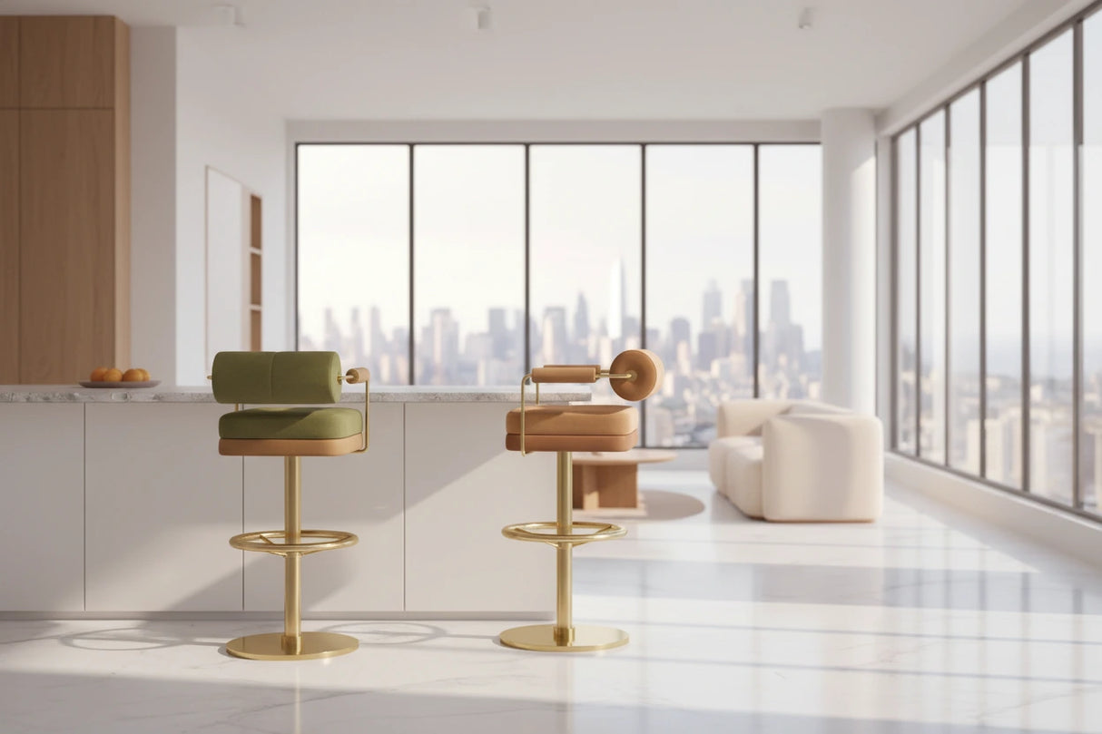 Swivel Minimalistic Bar Chairs for Kitchen Island Counter-ChandeliersDecor.com