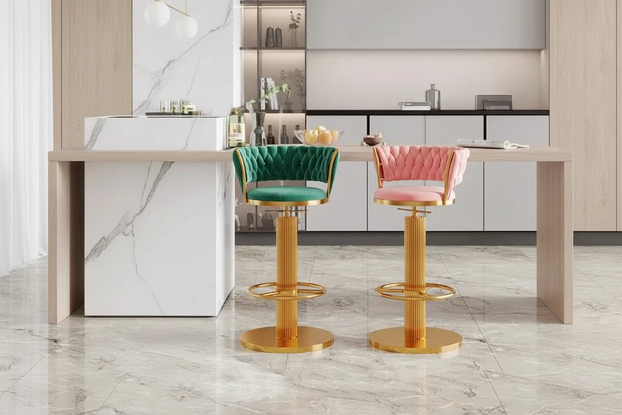 Tabourets Velvet Bar Stools & Kitchen Island Counter Bar Stool-ChandeliersDecor.com