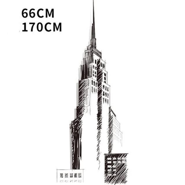 ChandeliersDecor.com-Tall City Buildings Wall Stickers | Buildings Wall Decal | Living room Wall Decal