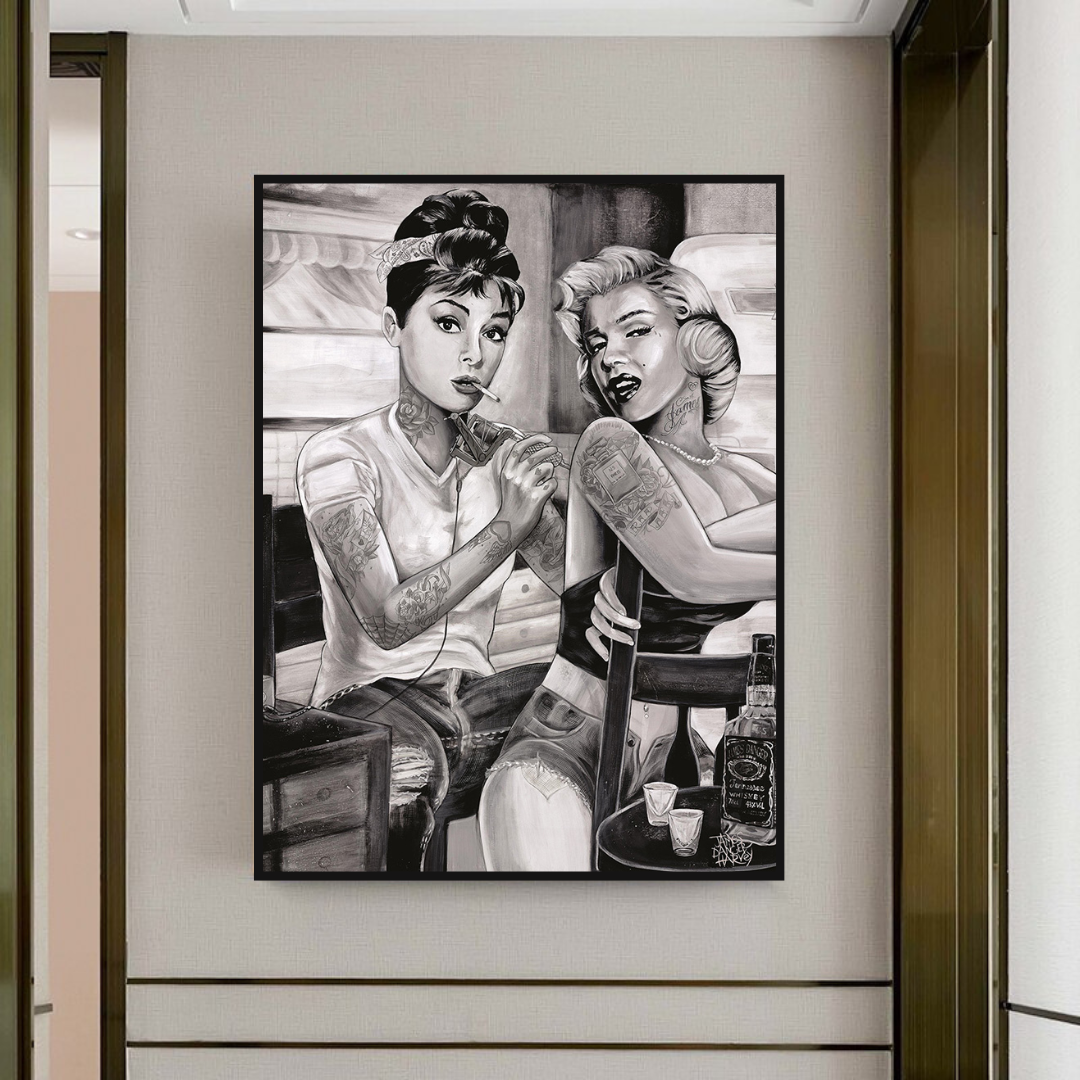 Tattoo Classic - Audrey Hepburn and Marilyn Art-ChandeliersDecor.com
