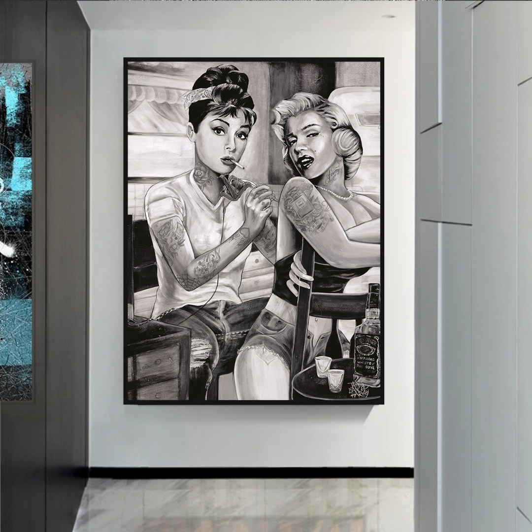 Tattoo Classic - Audrey Hepburn and Marilyn Art-ChandeliersDecor.com