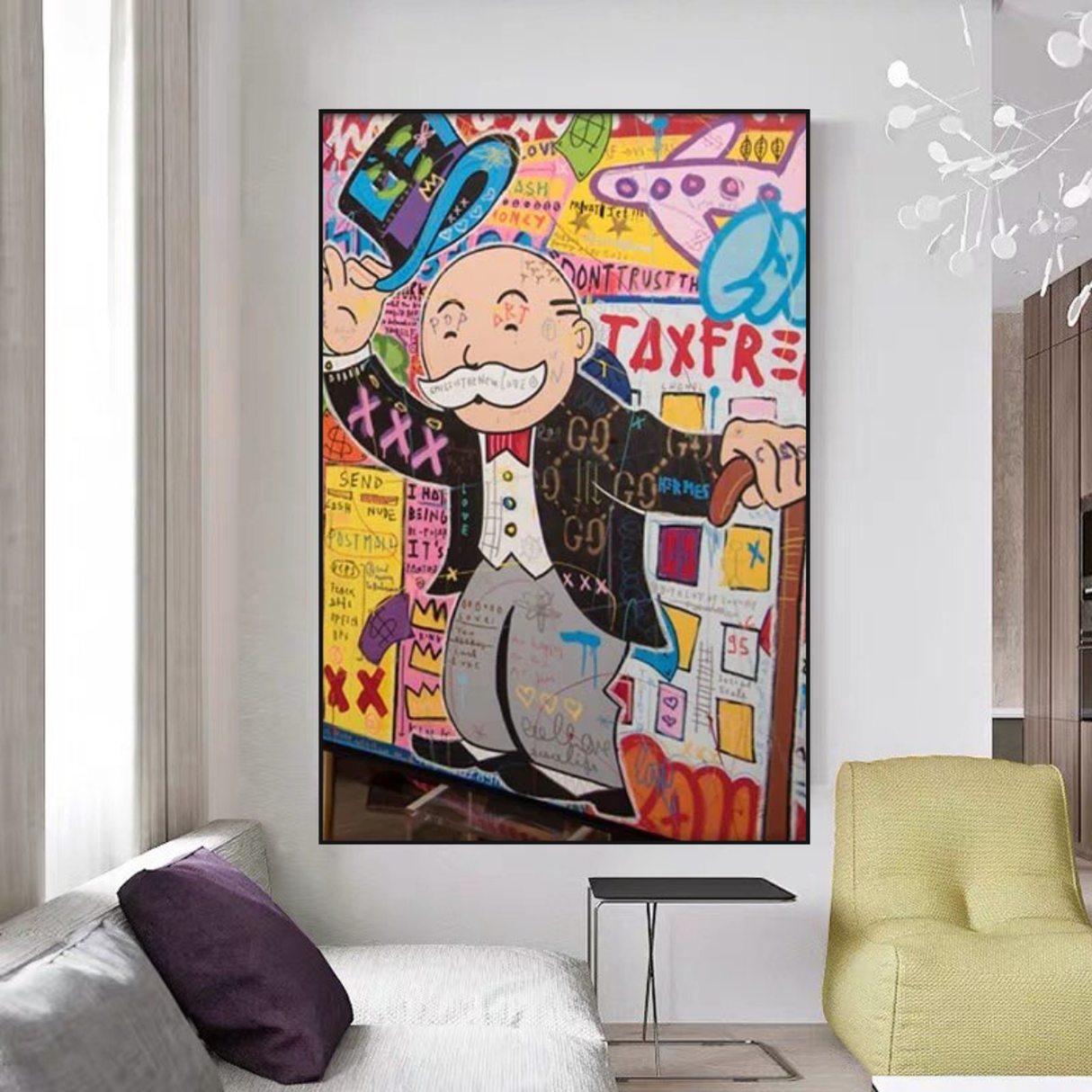 TaxFree - Alec Monopoly Canvas Wall Art Decor-ChandeliersDecor.com