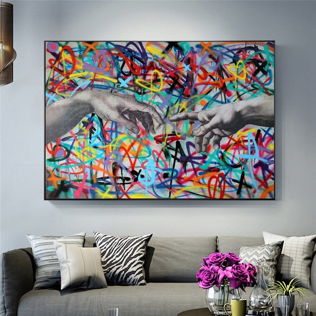 The Creation of Adam Famous Art Canvas Wall Art-ChandeliersDecor.com