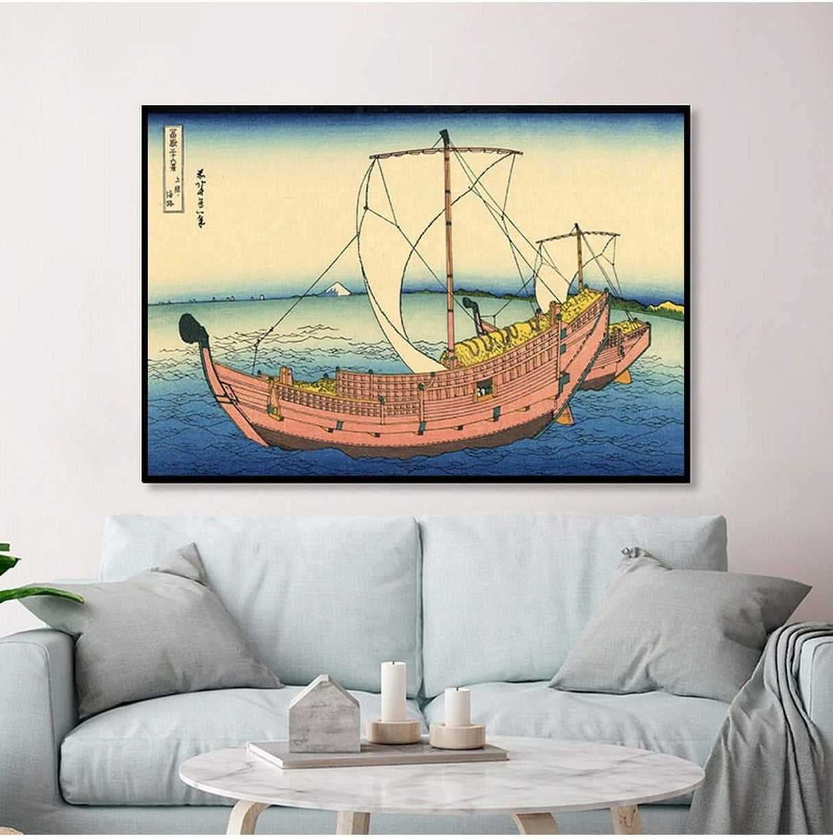 The Great Sailor Boat of Kanagawa Japanese Art Canvas Wall Art-ChandeliersDecor.com