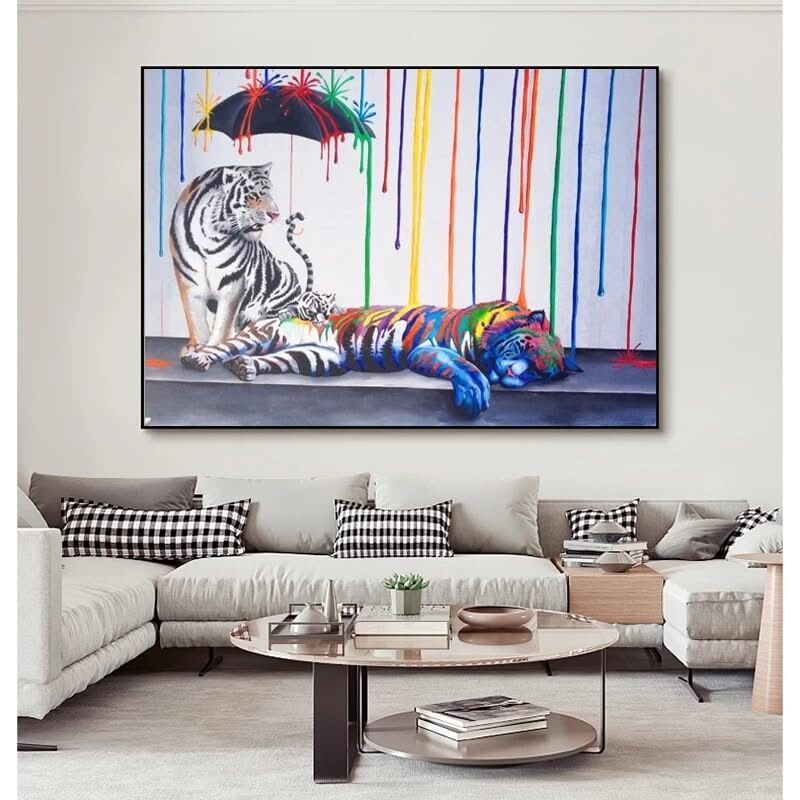 Tiger Poster: Artwork Depicting the Majestic Tiger-ChandeliersDecor.com