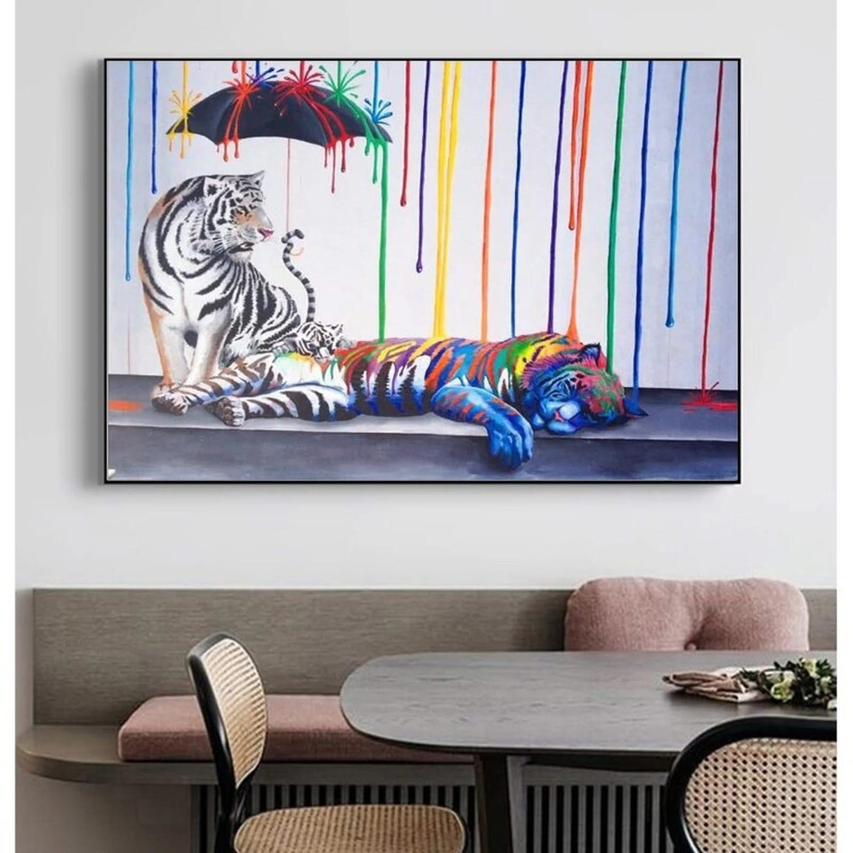 Tiger Poster: Artwork Depicting the Majestic Tiger-ChandeliersDecor.com