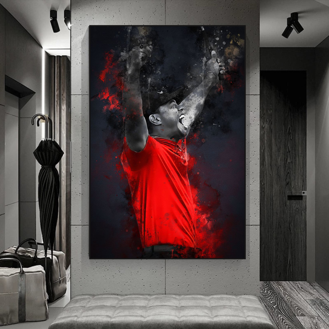 Tiger Woods Canvas Wall Art: Captivating Masterpiece-ChandeliersDecor.com