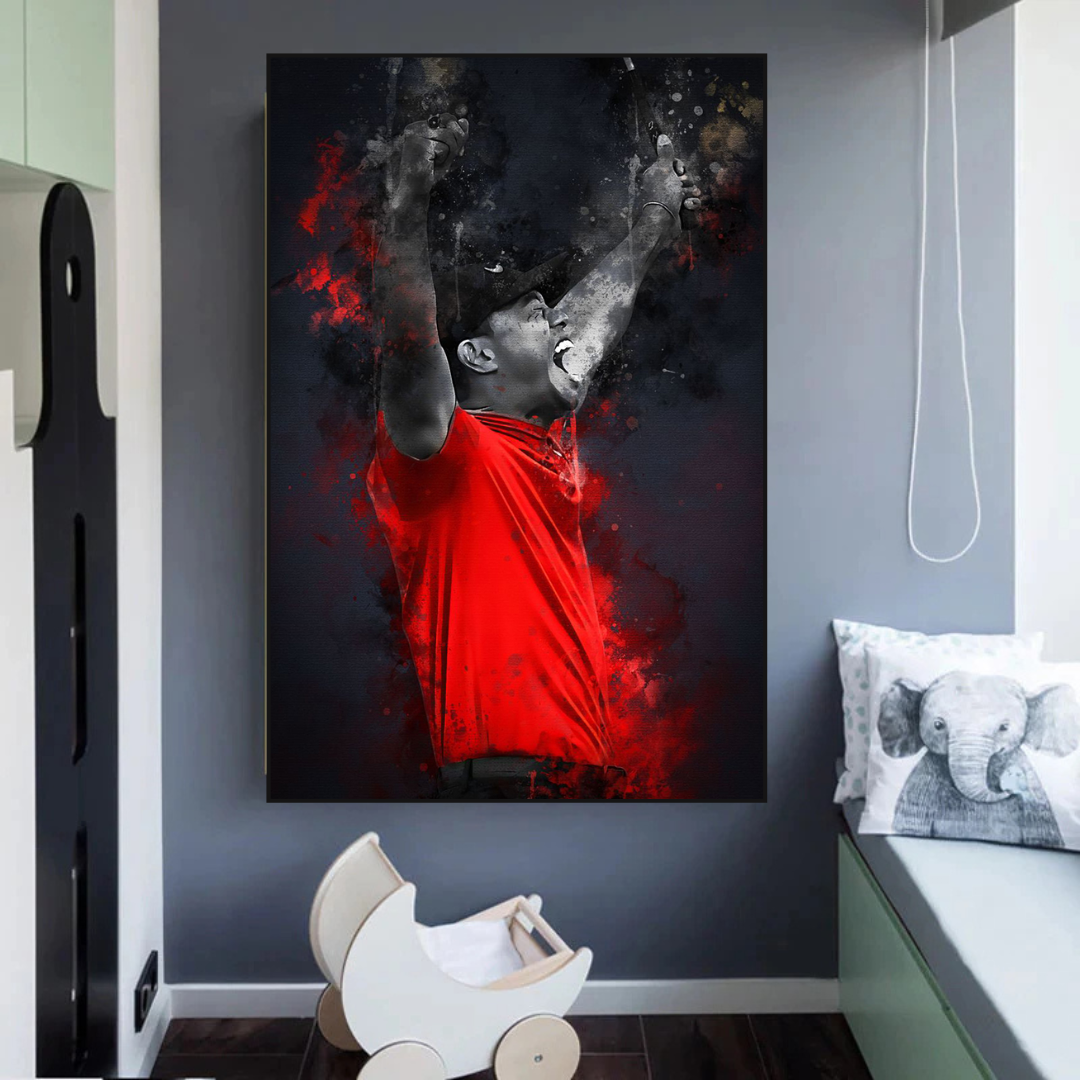 Tiger Woods Canvas Wall Art: Captivating Masterpiece-ChandeliersDecor.com