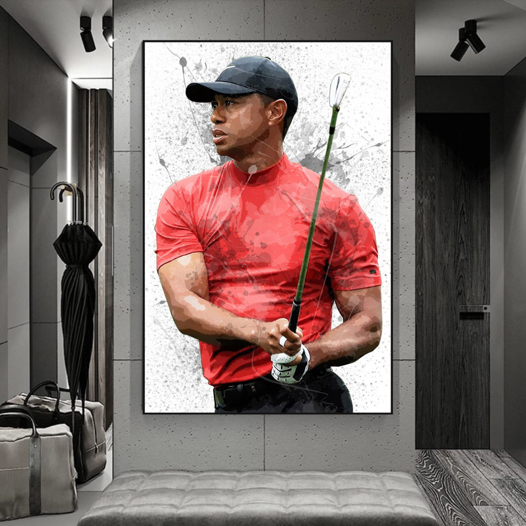 Tiger Woods Canvas Wall Art: Captivating Sports Memorabilia-ChandeliersDecor.com