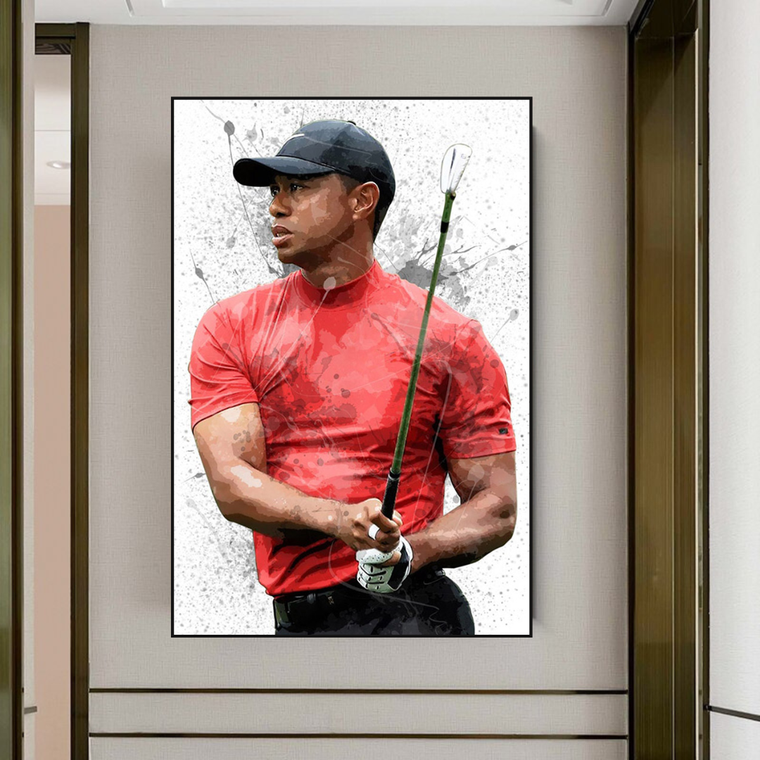 ChandeliersDecor.com-Wall Posters-Tiger Woods Canvas Wall Art: Captivating Sports Memorabilia