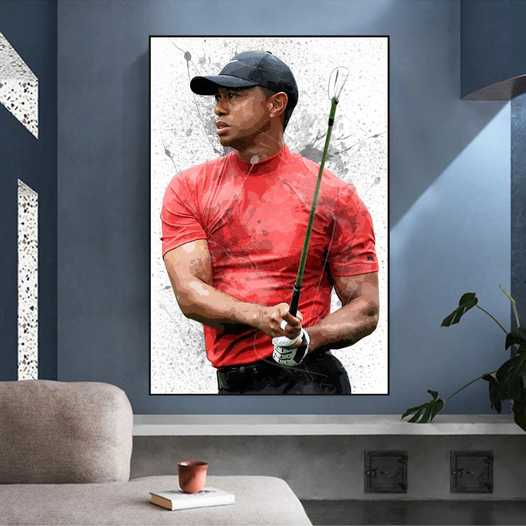 ChandeliersDecor.com-Wall Posters-Tiger Woods Canvas Wall Art: Captivating Sports Memorabilia