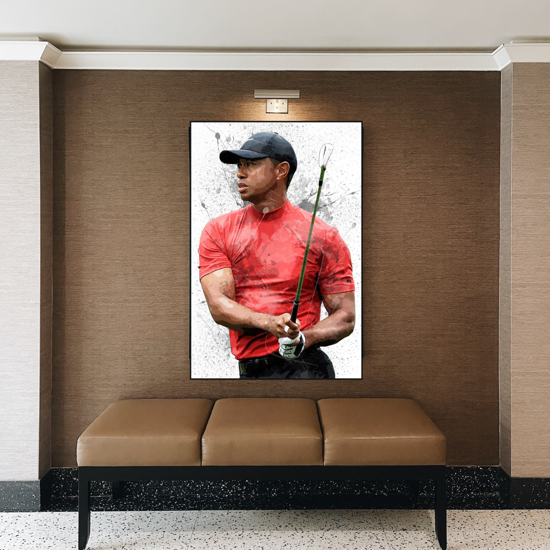 ChandeliersDecor.com-Wall Posters-Tiger Woods Canvas Wall Art: Captivating Sports Memorabilia