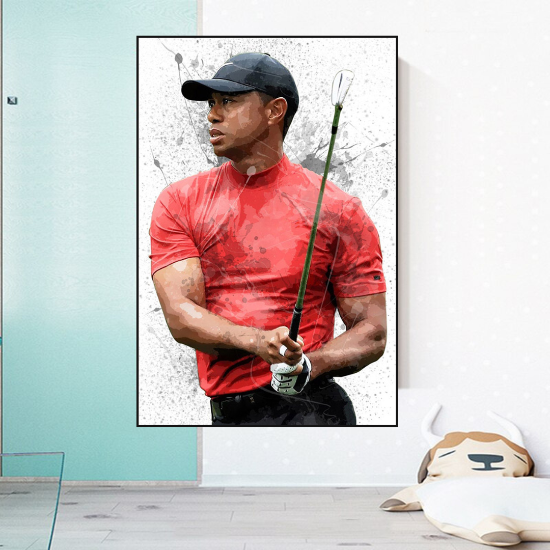 ChandeliersDecor.com-Wall Posters-Tiger Woods Canvas Wall Art: Captivating Sports Memorabilia