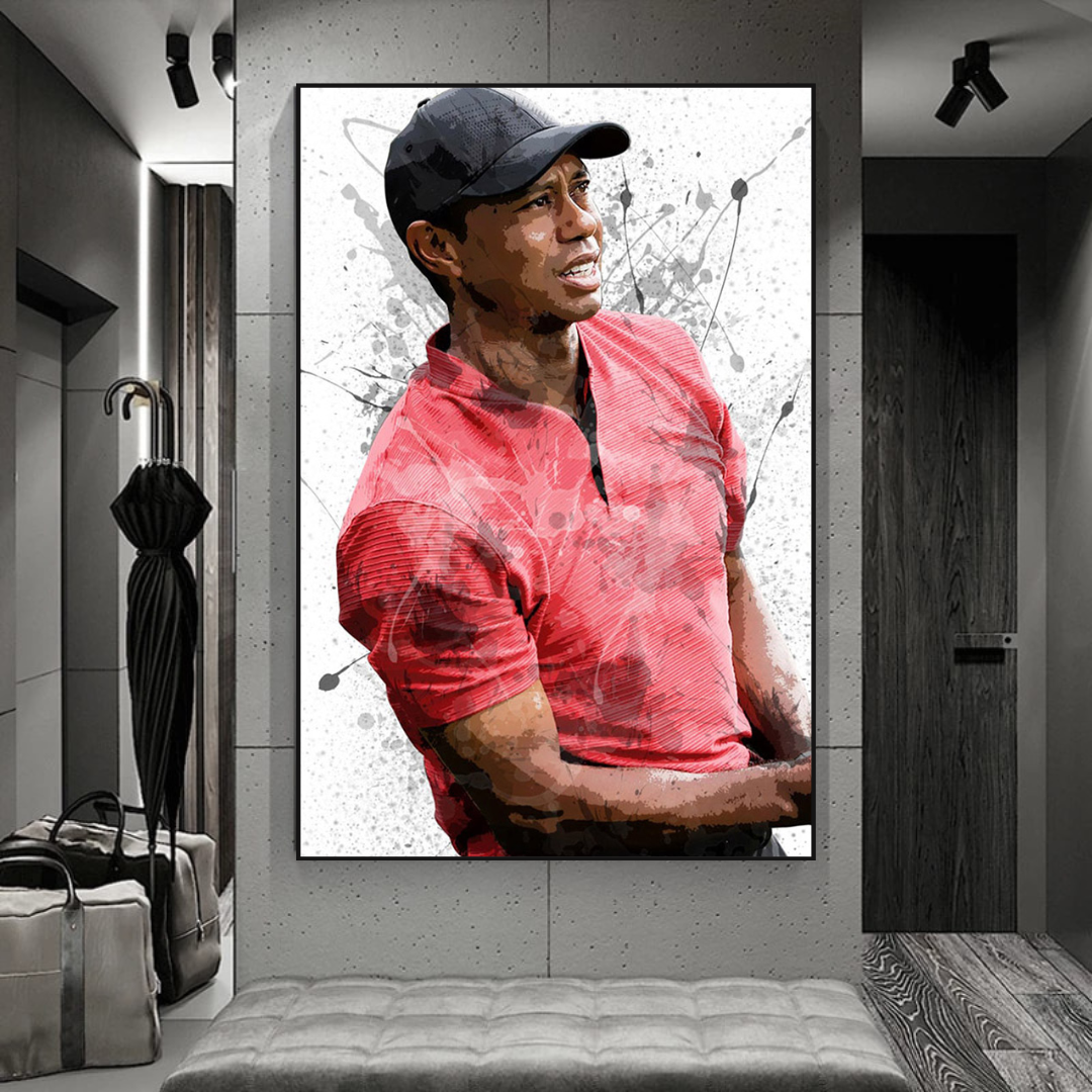 Tiger Woods Canvas Wall Art: Immersive Sports Decor-ChandeliersDecor.com