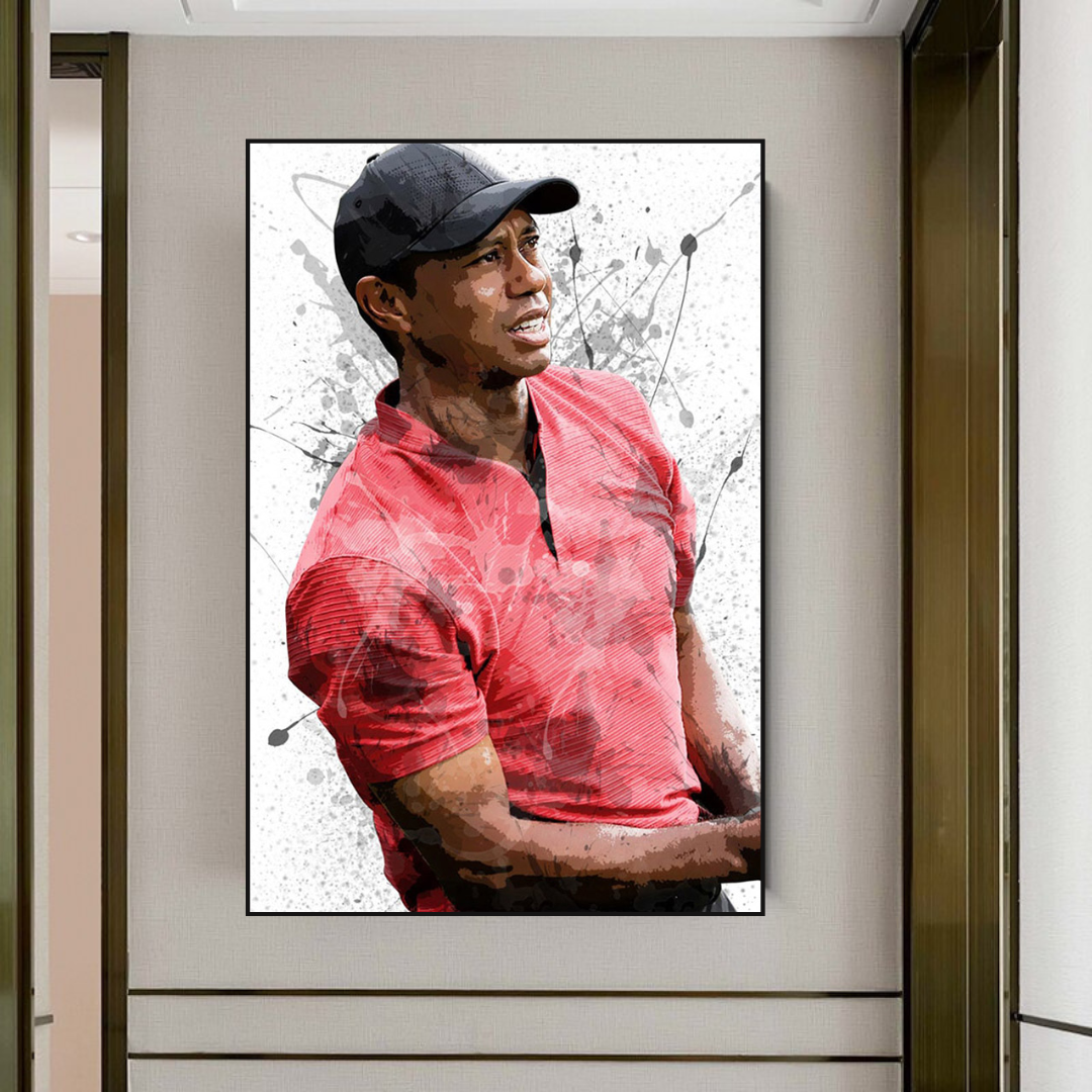 Tiger Woods Canvas Wall Art: Immersive Sports Decor-ChandeliersDecor.com