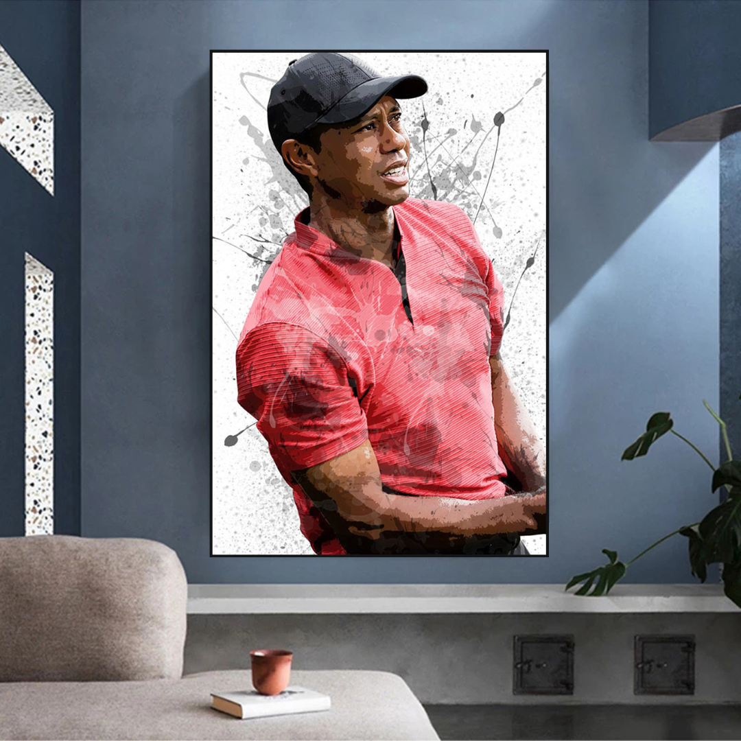 Tiger Woods Canvas Wall Art: Immersive Sports Decor-ChandeliersDecor.com