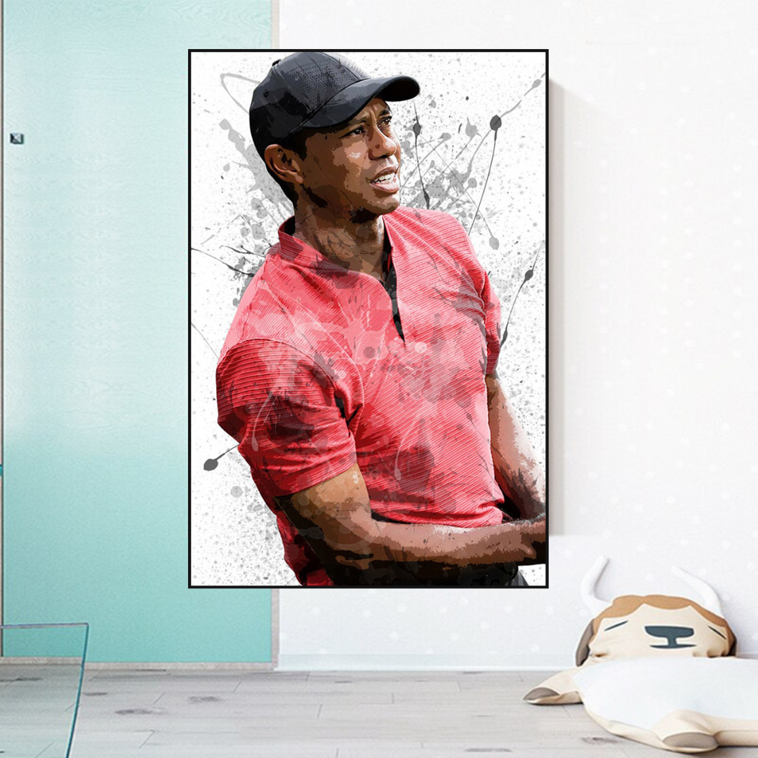 Tiger Woods Canvas Wall Art: Immersive Sports Decor-ChandeliersDecor.com