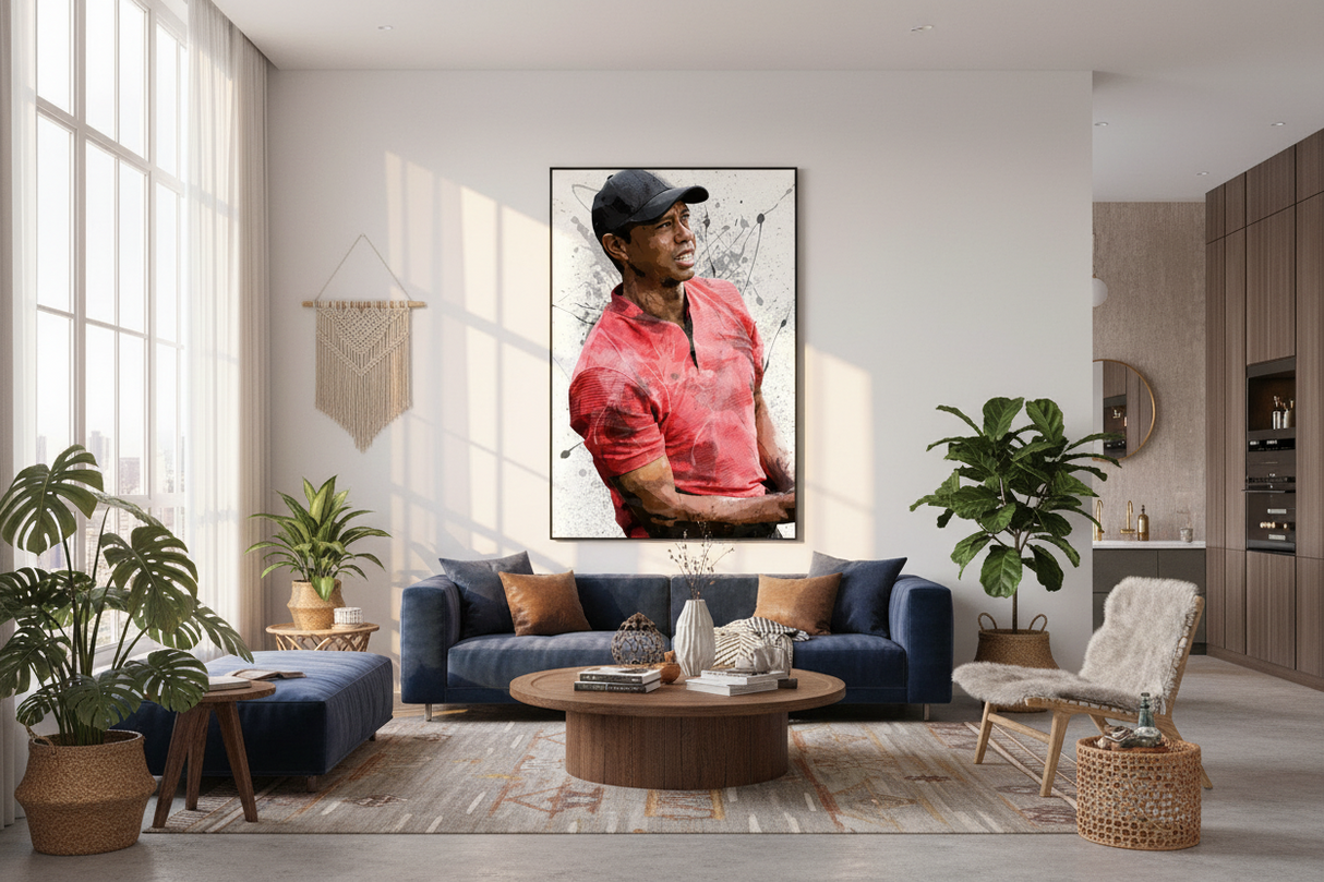 Tiger Woods Canvas Wall Art: Immersive Sports Decor-ChandeliersDecor.com