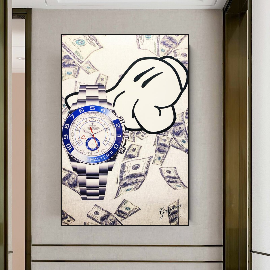 ChandeliersDecor.com-Wall Posters-Time is Money Art: Rolex Canvas Wall Art