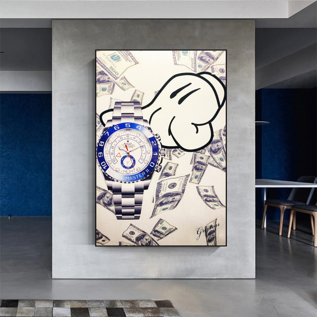 ChandeliersDecor.com-Wall Posters-Time is Money Art: Rolex Canvas Wall Art