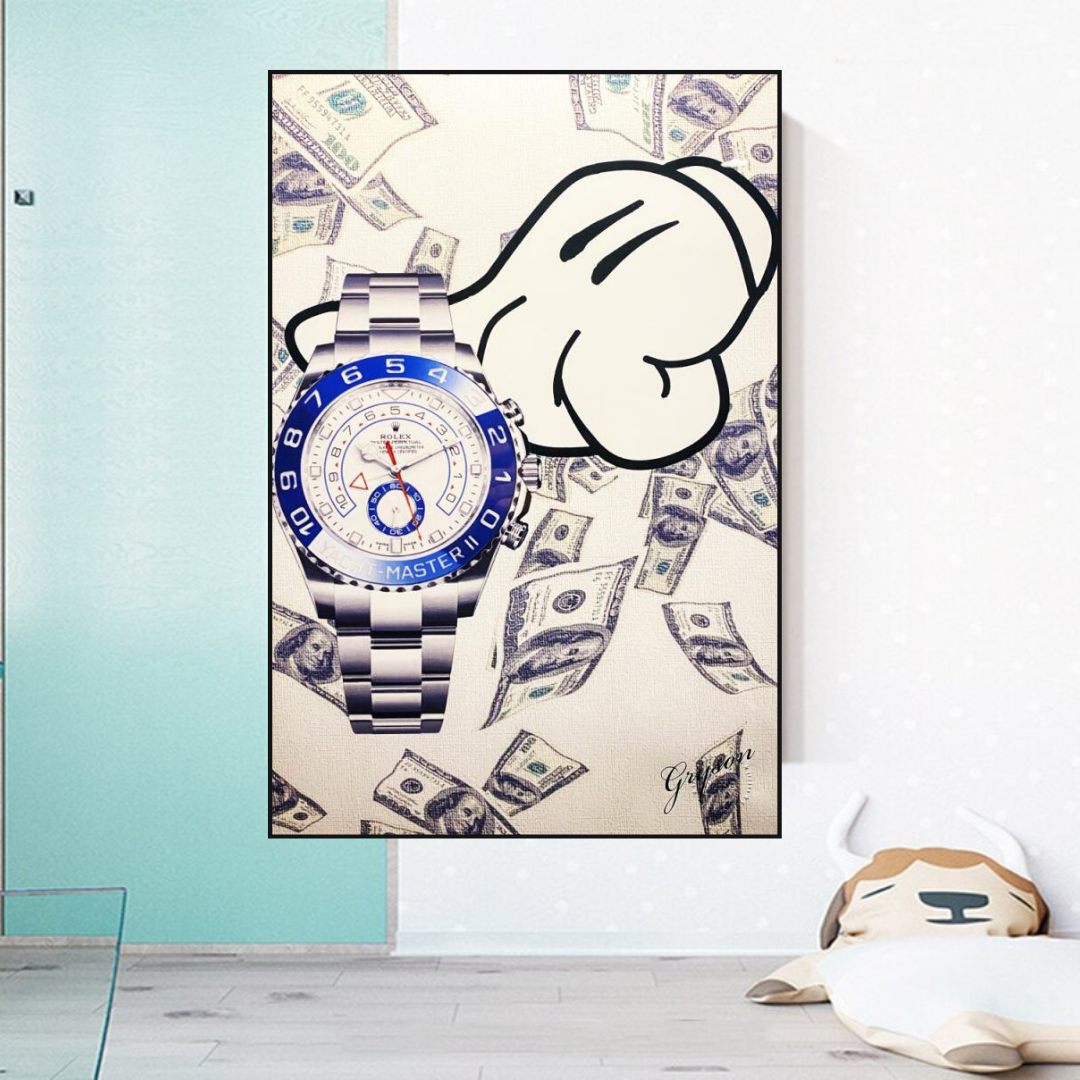 ChandeliersDecor.com-Wall Posters-Time is Money Art: Rolex Canvas Wall Art