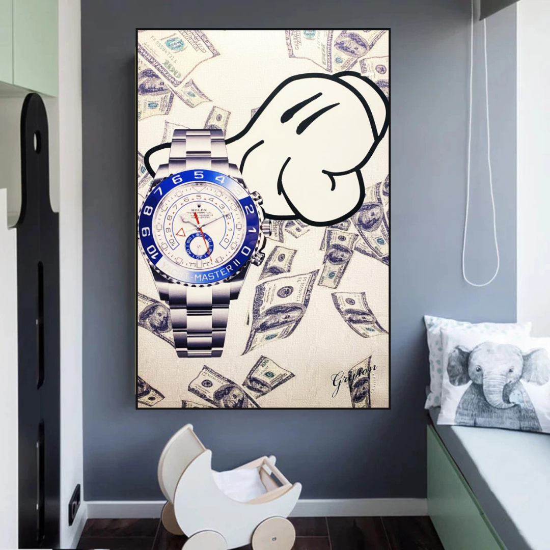 ChandeliersDecor.com-Wall Posters-Time is Money Art: Rolex Canvas Wall Art
