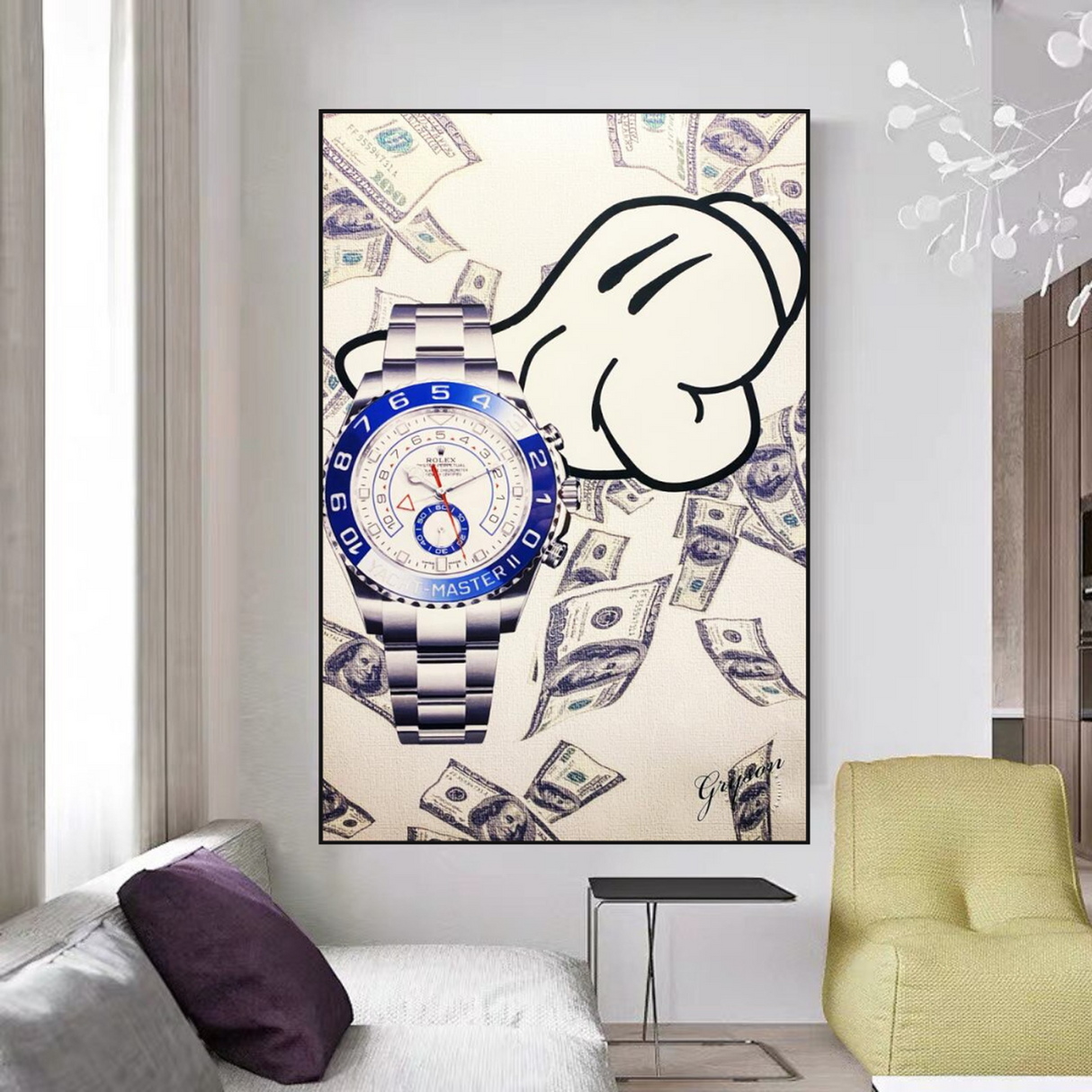ChandeliersDecor.com-Wall Posters-Time is Money Art: Rolex Canvas Wall Art